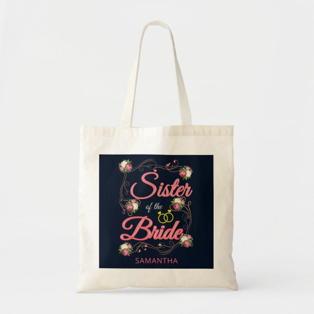 Personlig syster till Bride Bachelorette Tygkasse (Framsidan)