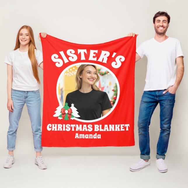 Personlig systers fot jul fleecefilt (På plats)