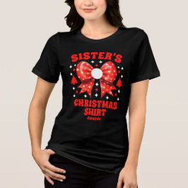 Personlig Syster's jul Red Bow Shirt T