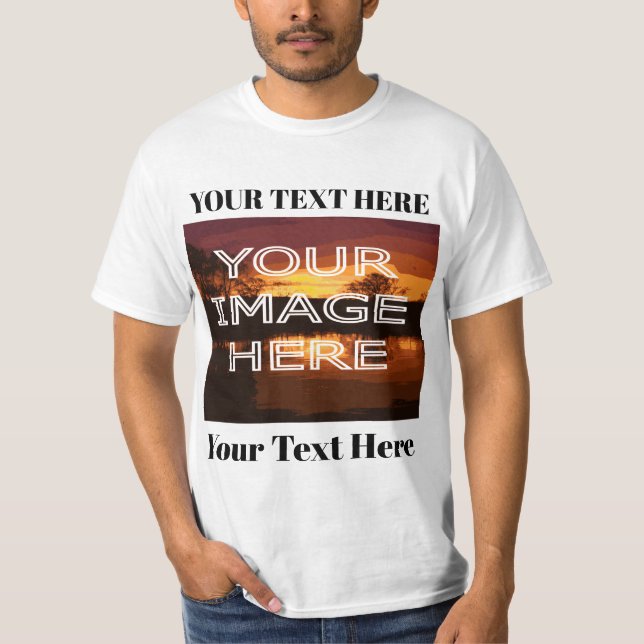Personlig t med foto och text t shirt (Framsida)