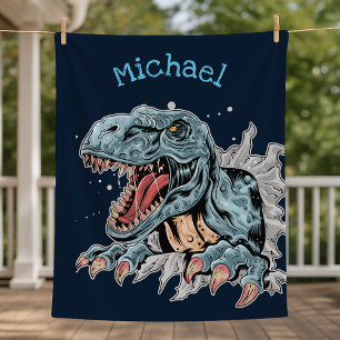 Personlig T-Rex dinosaur fleece filt