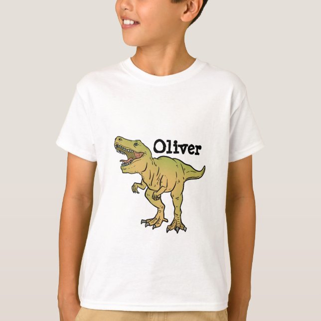 Personlig T-REX-dinosaur-födelsedag för barn T Shirt (Framsida)