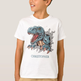 Personlig t-rex dinosaur-födelsedagspresent t shirt
