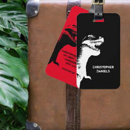 Personlig T-Rex Dinosaur Luggage Tag Bagagebricka