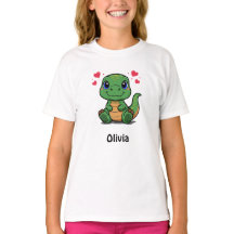 Personlig T-Rex-dinosaur T-shirt för barn