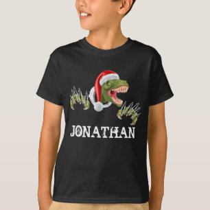 Personlig T-Rex Tomte Dinosaurie T Shirt