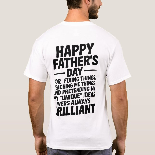 Personlig T-shirt Fars Dag (Baksida)