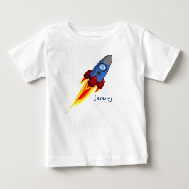 Personlig T-Shirt för Baby Boy Rocket (Framsida)