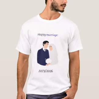 Personlig T-shirt för Bröllop Fram- och Baksida -