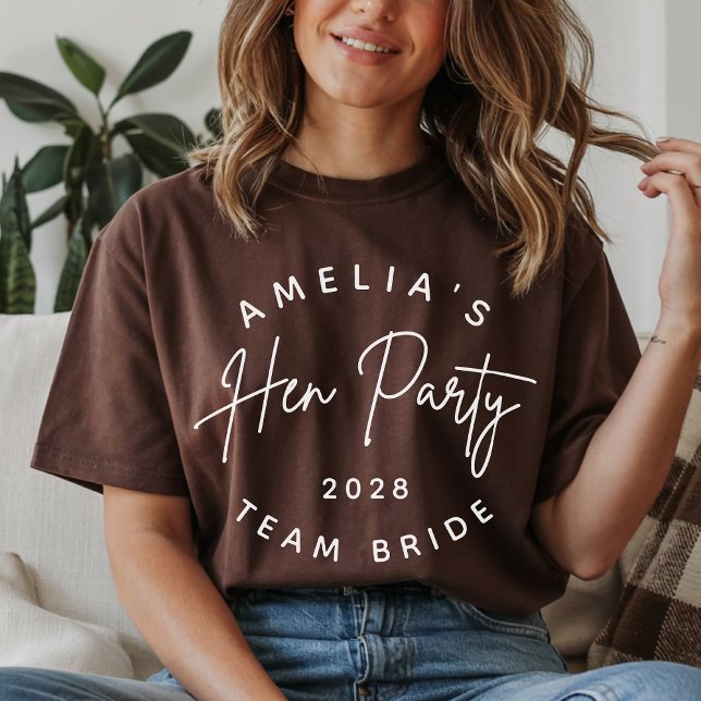 Personlig T-Shirt för Brudtärna Bröllopsgåva (Personalized Bride Team T-Shirt Gift for Bridal Party, Hen Party or Wedding Matching Outfits)