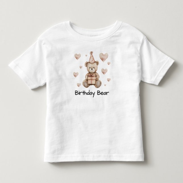 Personlig T-shirt för födelsedagsbjörn för bebis (Framsida)