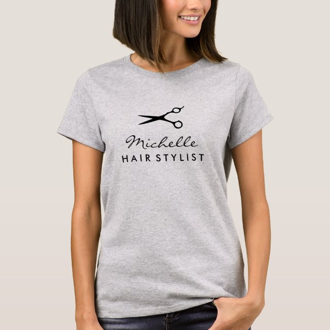 Personlig t-shirt för frisörsalong för frisör (Framsida)