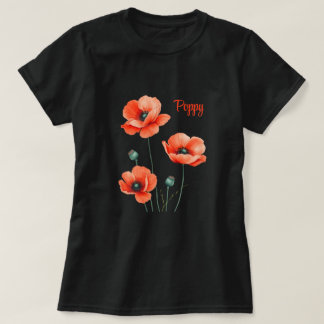 Personlig T-Shirt för Kvinnor med Vackra Vallmoväx