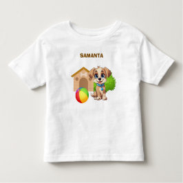 Personlig T-Shirt för småbarn med valp motiv