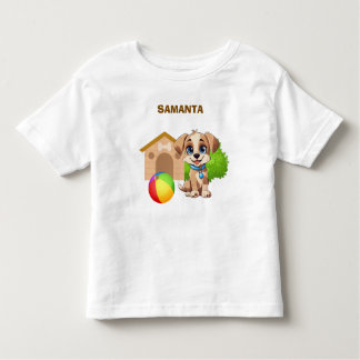 Personlig T-Shirt för småbarn med valp motiv