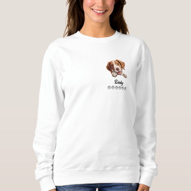 Personlig T-Shirt med Brittany Spaniel Hund (Framsida)