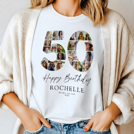 Personlig T-Shirt med fotokollage för 50-årsdag