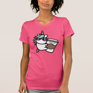Personlig T-shirt med kaffe & enhörning