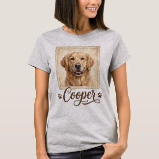 Personlig T-Shirt med Namn för Golden Retriever Hu
