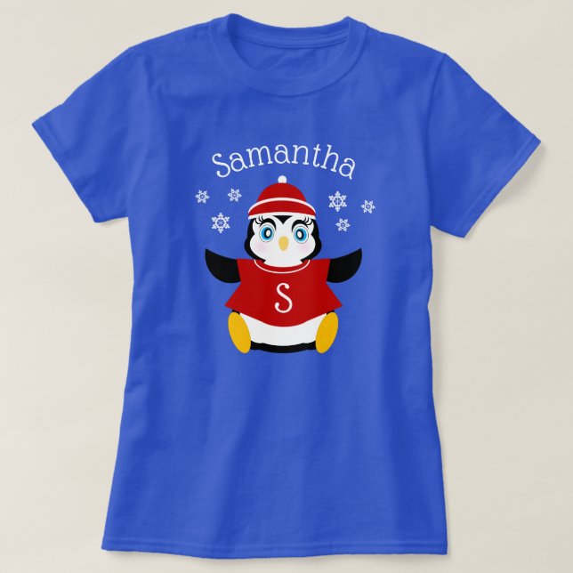 Personlig T-Shirt med Pingvin (Design framsida)