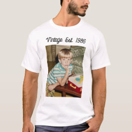 Personlig T-Shirt med Vintage Foto för Födelsedage