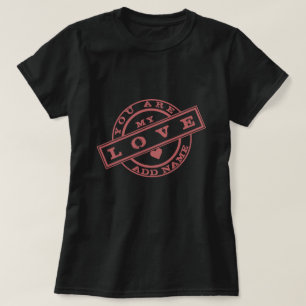 Personlig T-Shirt Your Name and Text Kärlek Frimär