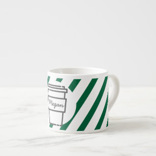 Personlig: Ta ut Kopp-Grönten i stripe Espressomugg