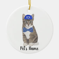 Personlig Tabby katt (Grått) Yarmulke & Bow Tie