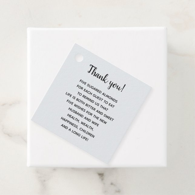 Personlig Tack Almond Wedding Favor Märkre Gåvor Etiketter (På plats)