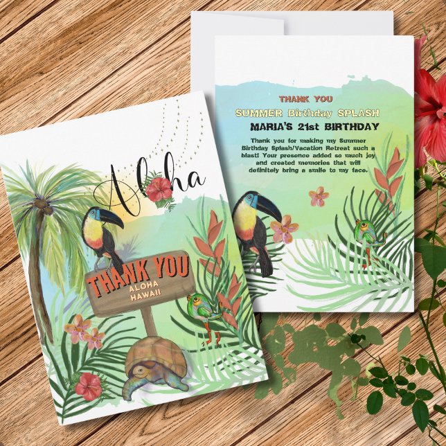 Personlig TACK ALOHA HAWAII-kort Kort (Personalized THANK YOU ALOHA HAWAII card )