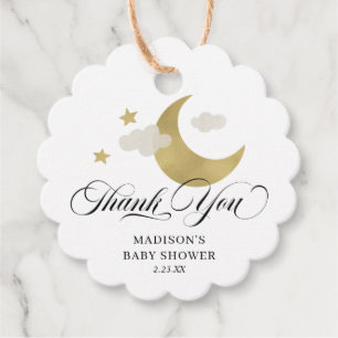 Personlig Tack Baby Shower Måne & Stars Gåvor Etiketter