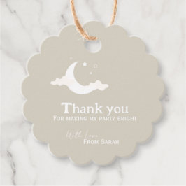 Personlig Tack Baby Shower retro måne star Gåvor Etiketter