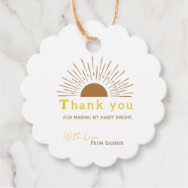 Personlig Tack Baby Shower retro sol Gåvor Etiketter