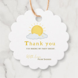 Personlig Tack Baby Shower retro sol Gåvor Etiketter