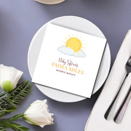 Personlig Tack Baby Shower retro sol Napkin Pappersservett
