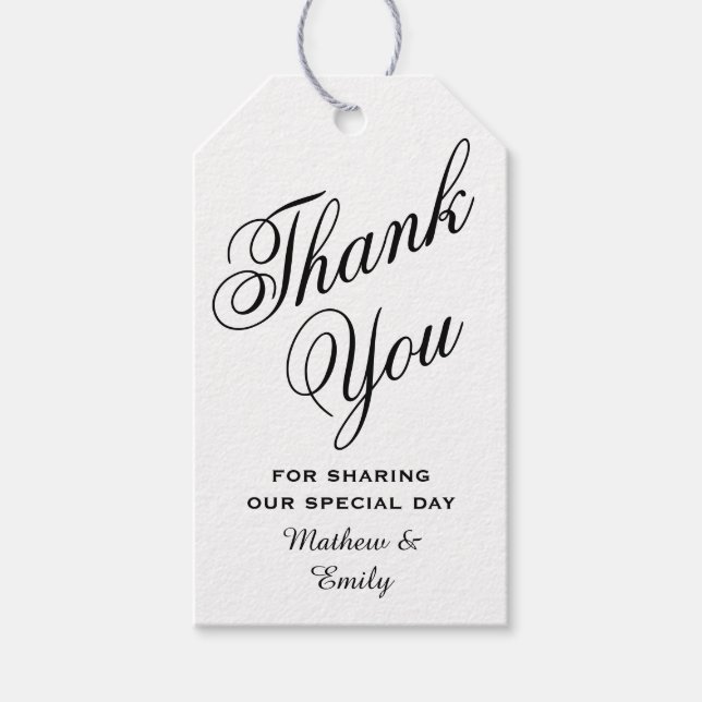 Personlig Tack Bröllopsförmån Presentetikett (Framsidan)