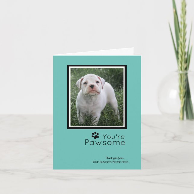 Personlig - Tack Cards - Cute Boxer Puppy Helgkort (Framsida)