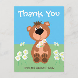 Personlig Tack Cute Funy Bear Vykort