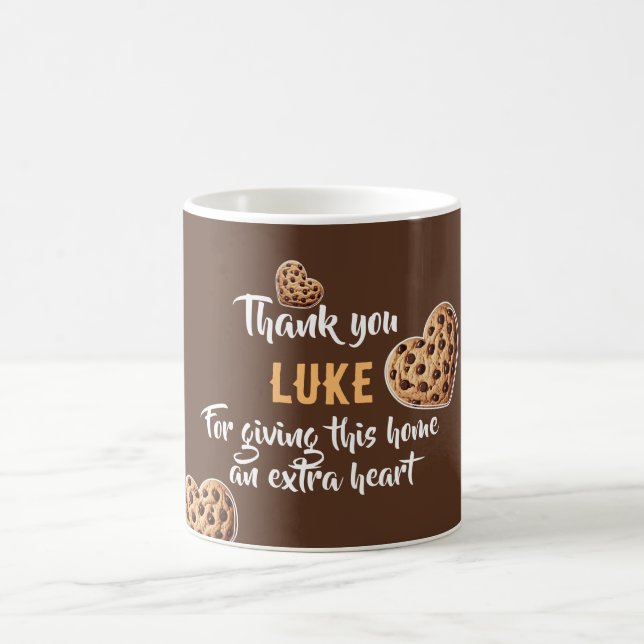 Personlig Tack för att du utformar kakihjärtan Kaffemugg (Center)
