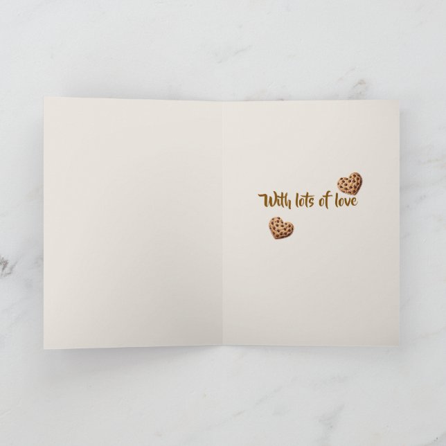 Personlig Tack för att du utformar kakihjärtan Kort (Inuti)