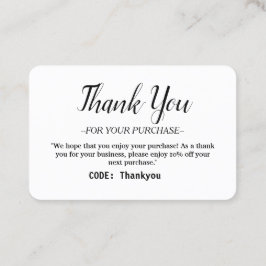 Personlig Tack för beställning med kod Visitkort