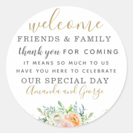 Personlig tack för bröllopsklistermärken runt klistermärke