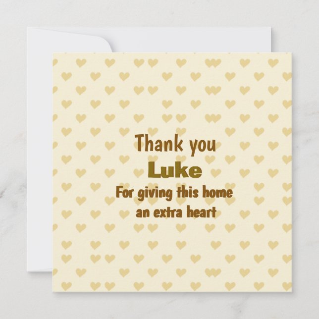 Personlig Tack för hjärtat Kort (Framsida)