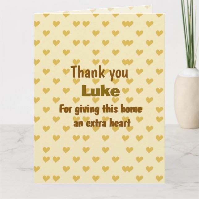 Personlig Tack för hjärtat Kort (Framsida)