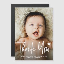Personlig tack för nyfödd babyfoto