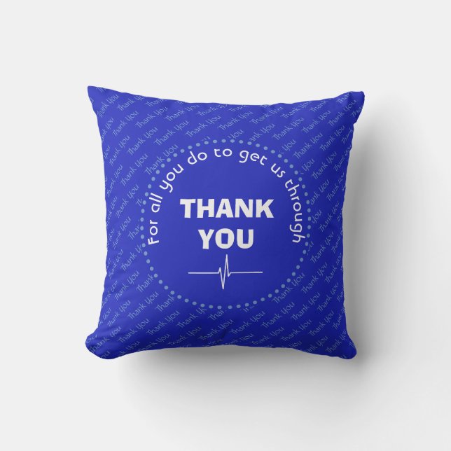 Personlig TACK Health Heroes Royal Blue Kudde (Framsida)