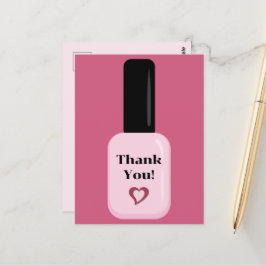 Personlig Tack Modern Rosa Nagellack Vykort