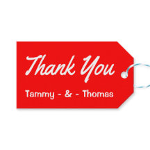 Personlig Tack Red and White Gift Märkres