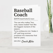 Personlig Tack till Basebolltränare Definition