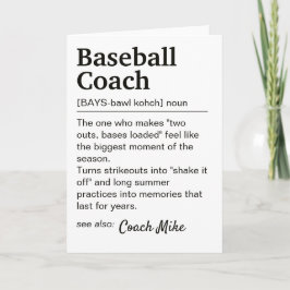 Personlig Tack till Basebolltränare Definition Kort
